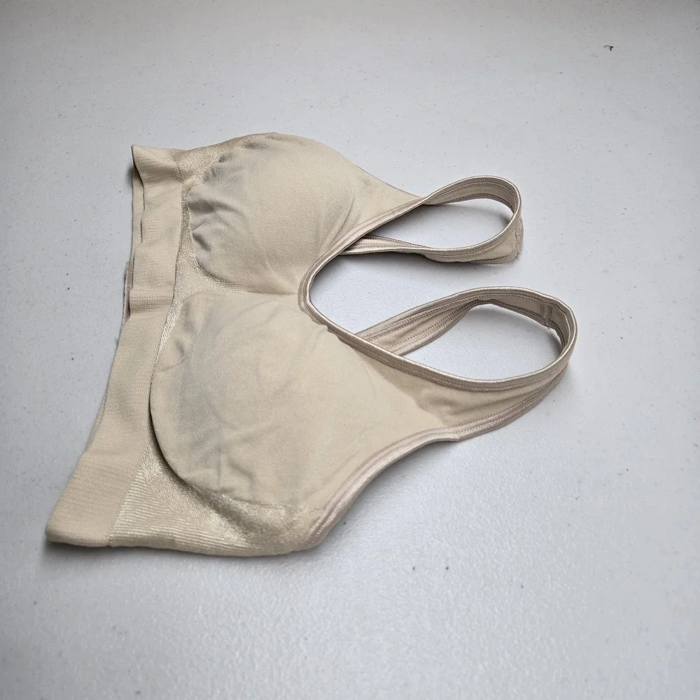 Bali Women‎ Bra XS Beige CC99 Bralette Wireless Wide Strap